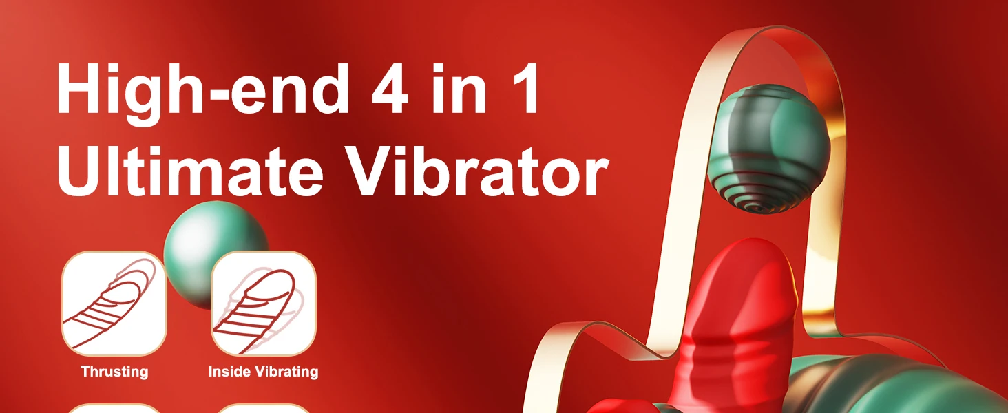 Thrusting Dildo Vibrator 4-in-1 for Women — 10 Vibration + 5 Thrusting & 5 Licking Biting Modes | G-Spot, Clitoris & Nipple Stimulator | IPX6 Waterproof Thrusting Dildo Vibrator 4-in-1 for Women — 10 Vibration + 5 Thrusting & 5 Licking Biting Modes | G-Spot, Clitoris & Nipple Stimulator | IPX6 Waterproof – AmourToy