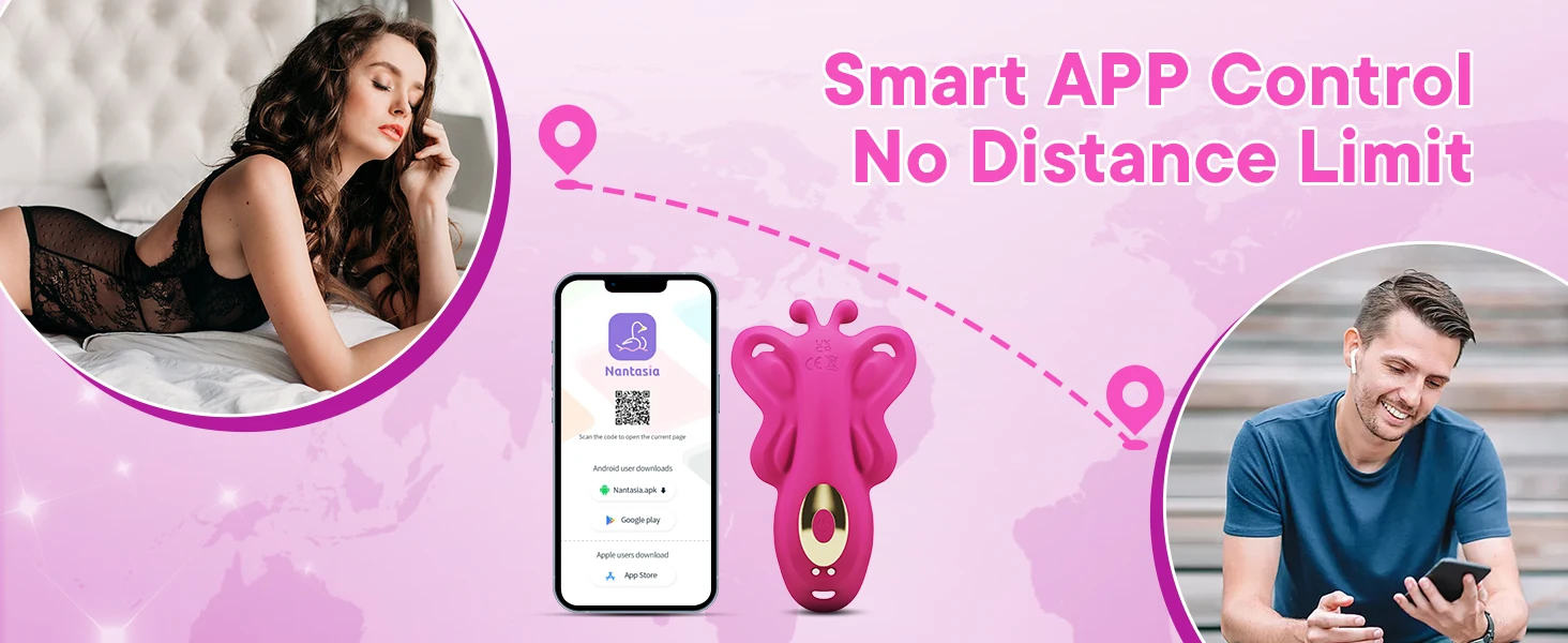 Butterfly Wearable Vibrator for Women — App Control 9+5 Modes | Adjustable Non-Slip Strap | Dual Brush Clitoral Design | 100% Waterproof | All Body Types – AmourToy
