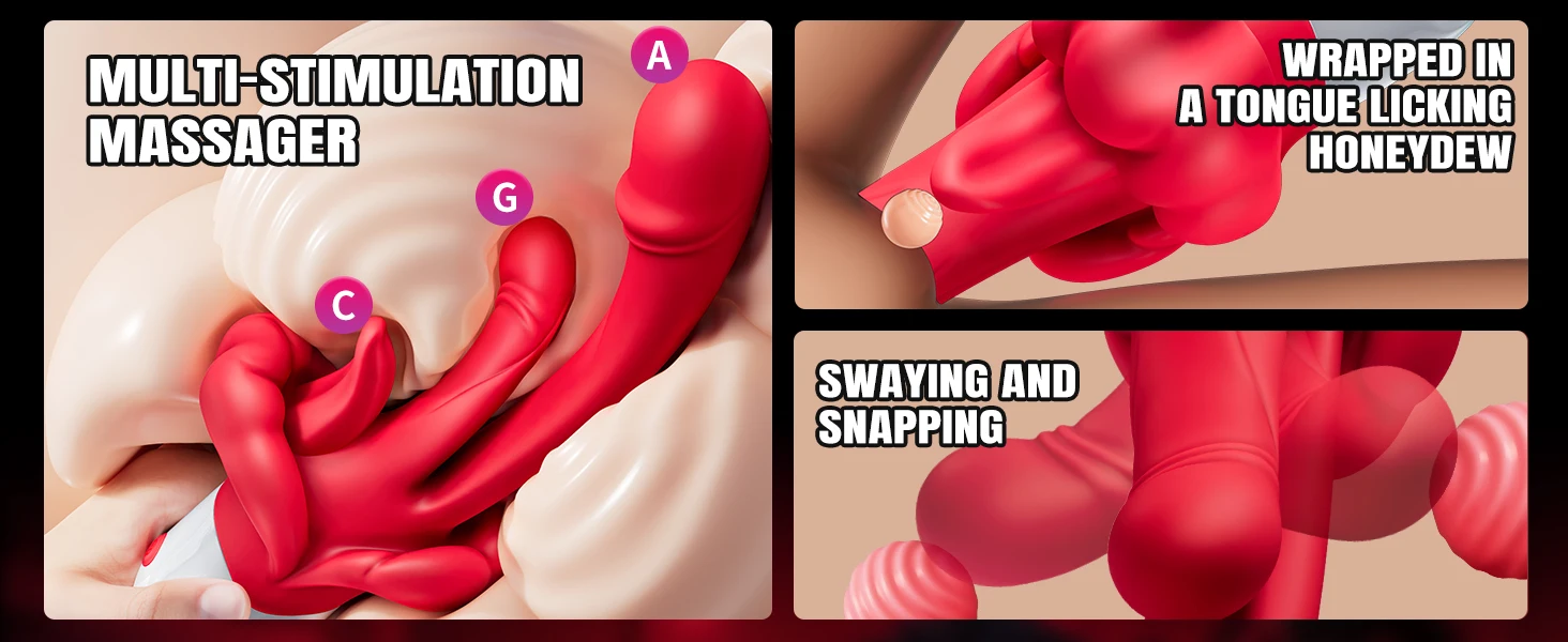 Heated Tongue Vibrator 5-in-1 for Women — 42°C Thermostatic + 10 Licking + 10 Vibration + 5 Swing Modes | G-Spot, Clitoris, U-Spot & A-Spot | IPX6 – AmourToy