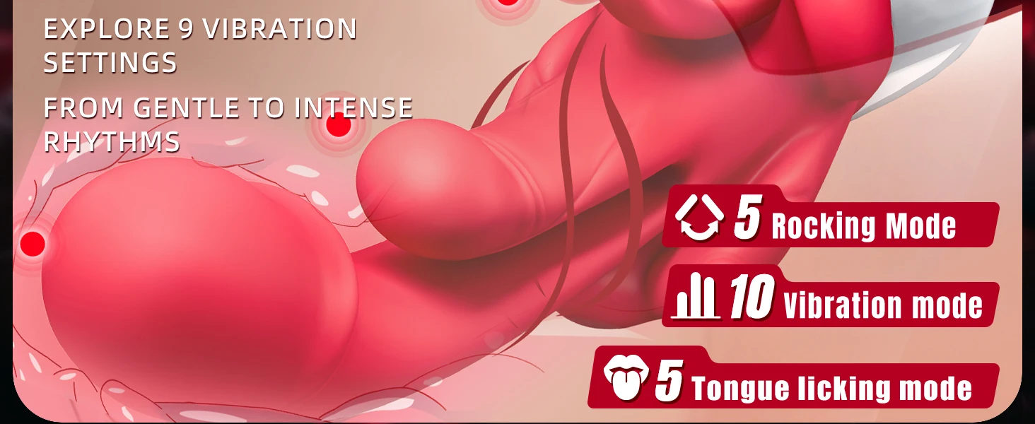 Heated Tongue Vibrator 5-in-1 for Women — 42°C Thermostatic + 10 Licking + 10 Vibration + 5 Swing Modes | G-Spot, Clitoris, U-Spot & A-Spot | IPX6 – AmourToy