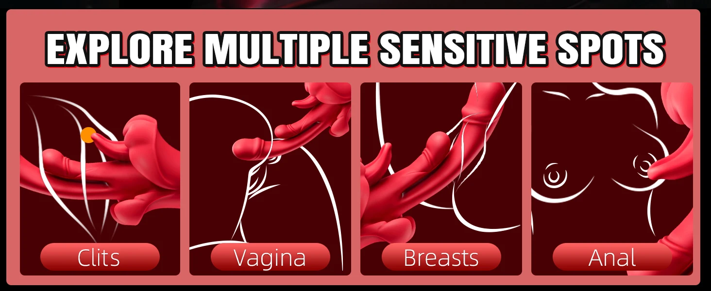 Heated Tongue Vibrator 5-in-1 for Women — 42°C Thermostatic + 10 Licking + 10 Vibration + 5 Swing Modes | G-Spot, Clitoris, U-Spot & A-Spot | IPX6 – AmourToy