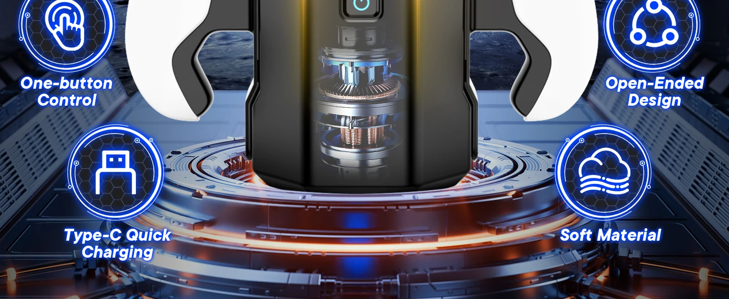 Thrusting Rotating Masturbator 7 Modes — Open-Ended Handle Design | Large Granule Texture | One-Button Control | Detachable TPE Sleeve | Type-C Rechargeable – AmourToy
