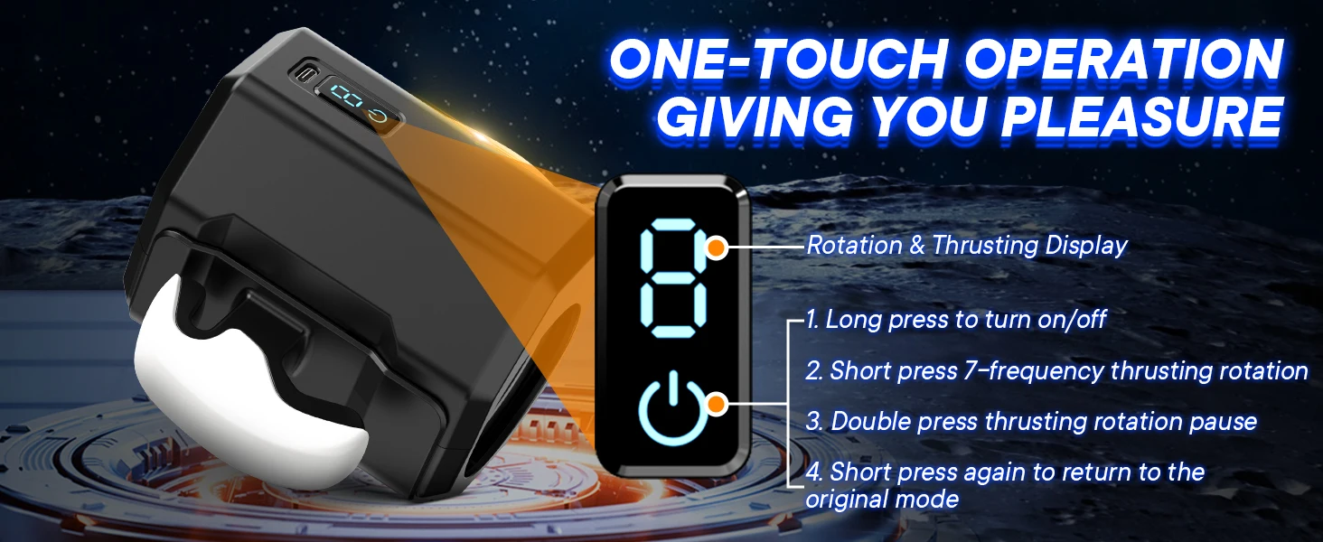 Thrusting Rotating Masturbator 7 Modes — Open-Ended Handle Design | Large Granule Texture | One-Button Control | Detachable TPE Sleeve | Type-C Rechargeable – AmourToy