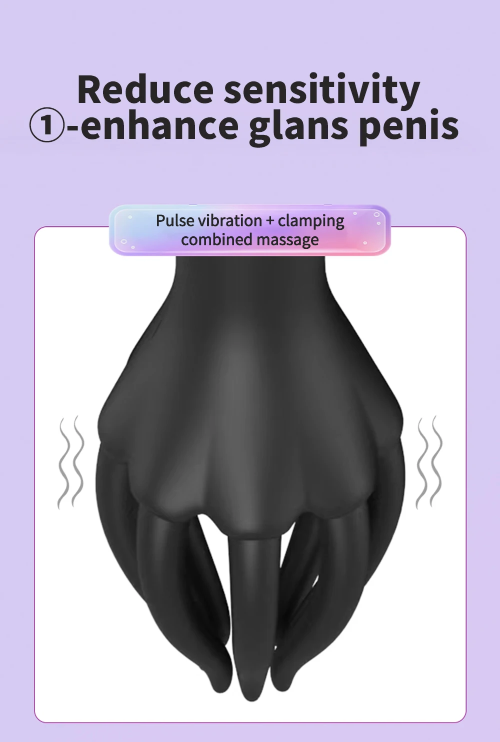 Glans Trainer Vibrator for Men — 10-Mode Soft Silicone Fingertip Penis Stimulator | Sensitivity Training & Stamina Improvement | USB Rechargeable Waterproof – AmourToy