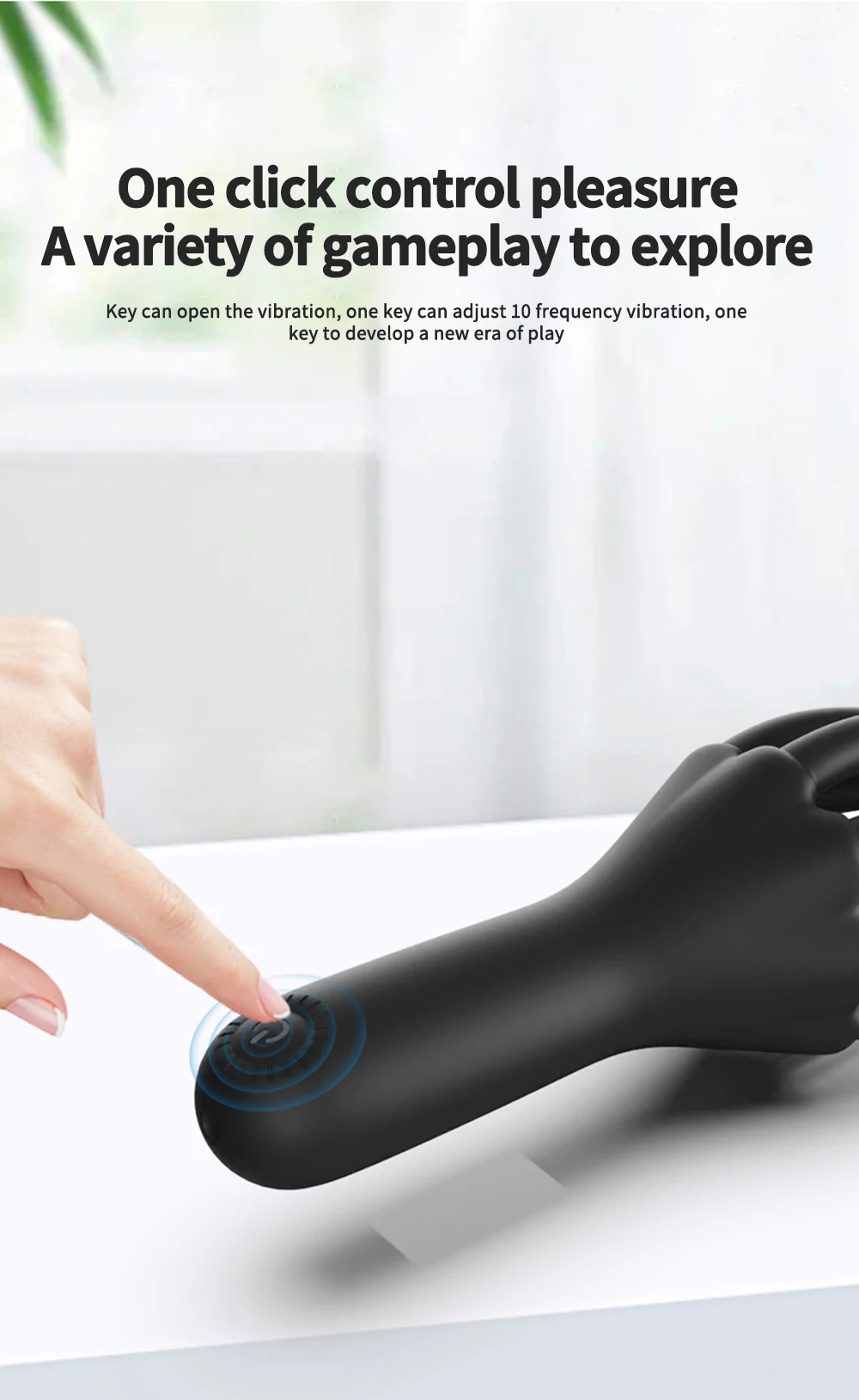 Glans Trainer Vibrator for Men — 10-Mode Soft Silicone Fingertip Penis Stimulator | Sensitivity Training & Stamina Improvement | USB Rechargeable Waterproof – AmourToy