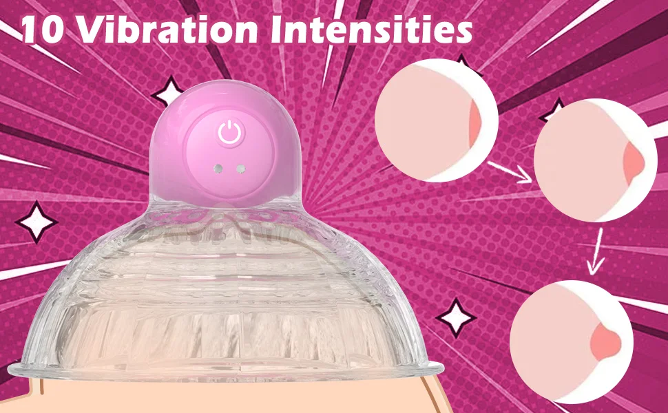 Nipple Suction Vibrator for Women — 10-Mode Vibrating Breast Stimulator | 360° Soft Brush Head | Strong Suction Seal | USB Rechargeable | Solo & Couples – AmourToy