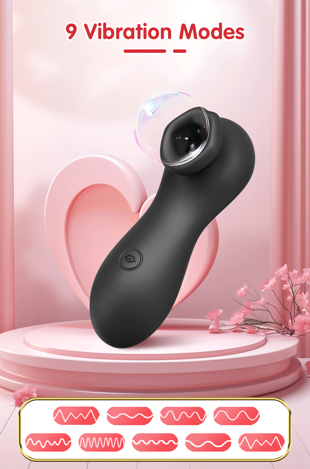Clit Sucker Vibrator for Women — 9-Mode Air Pulse Clitoris & Nipple Stimulator | No Direct Contact Vacuum Suction | Compact Waterproof USB Rechargeable – AmourToy