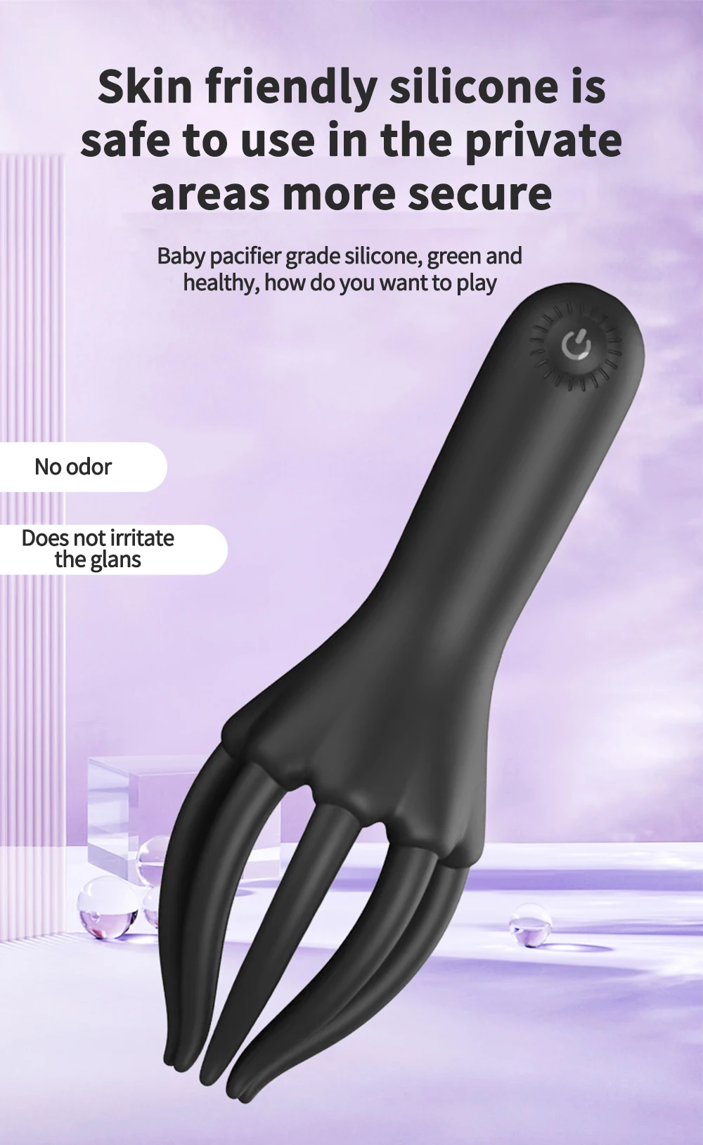 Glans Trainer Vibrator for Men — 10-Mode Soft Silicone Fingertip Penis Stimulator | Sensitivity Training & Stamina Improvement | USB Rechargeable Waterproof – AmourToy