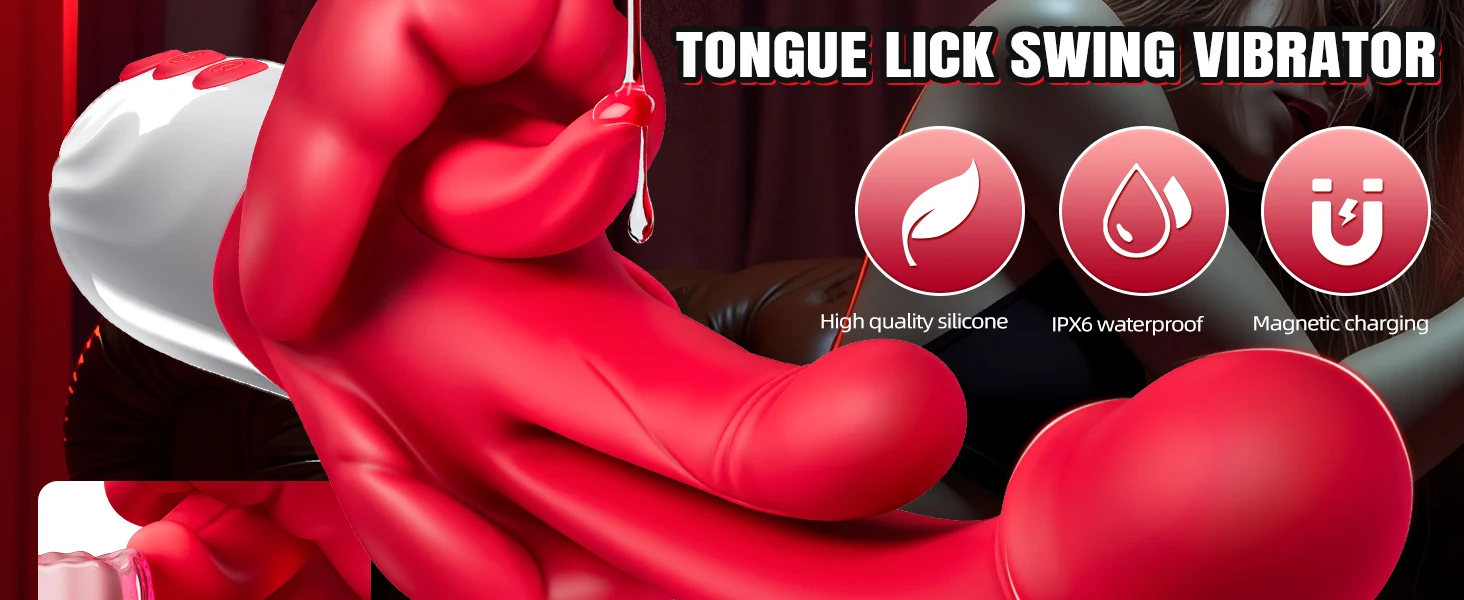 Heated Tongue Vibrator 5-in-1 for Women — 42°C Thermostatic + 10 Licking + 10 Vibration + 5 Swing Modes | G-Spot, Clitoris, U-Spot & A-Spot | IPX6 – AmourToy