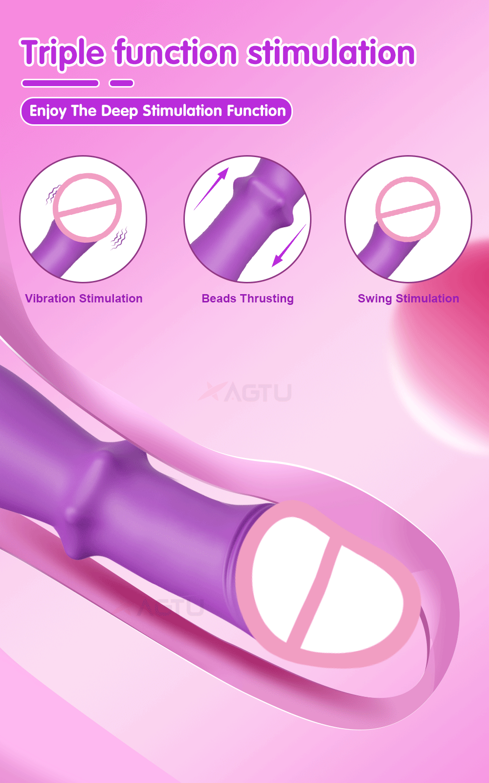 Thrusting Dildo Vibrator for Women - G Spot Vibrating Dildo with Dual Stimulation Thrusting Dildo Vibrator for Women - G Spot Vibrating Dildo with Dual Stimulation – AmourToy