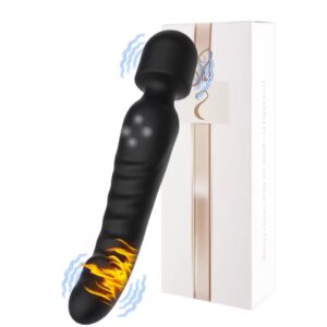 Rechargeable AV wand vibrator with silicone head black