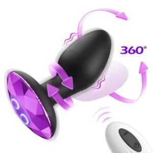 Rotating vibrating butt plug 360 degree 10 rotation 10 vibration modes curved unisex design