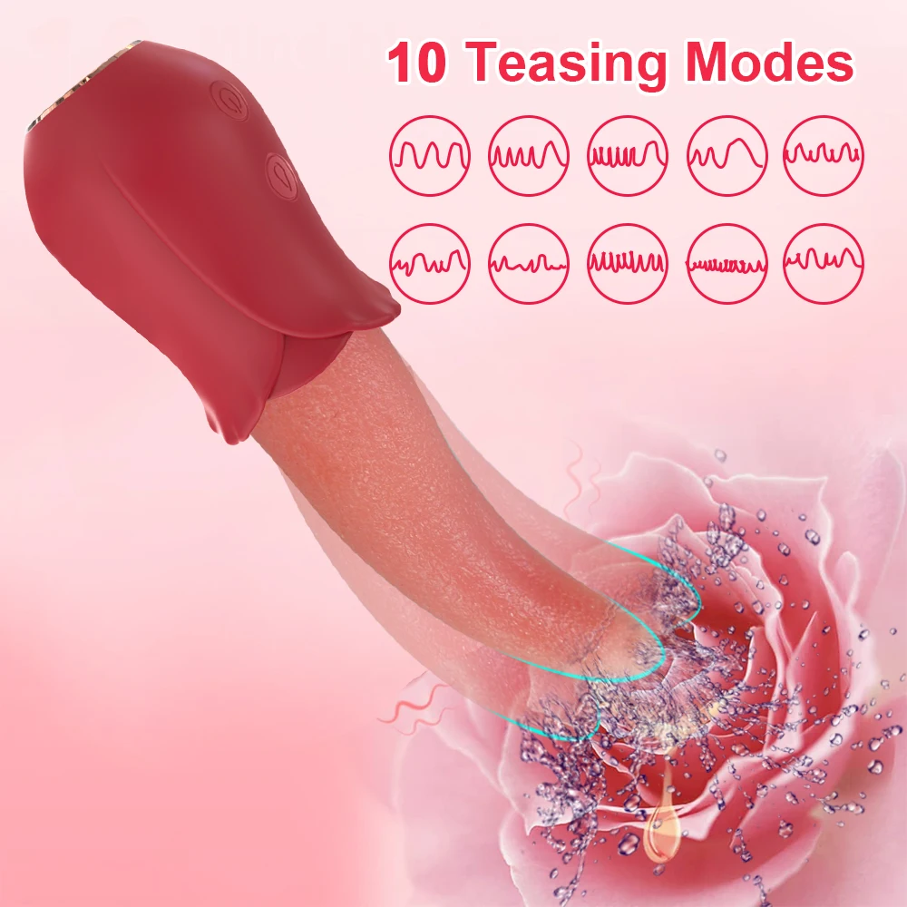 AmourToy Rose Tongue Vibrator — 10 Licking Modes, Compact – AmourToy