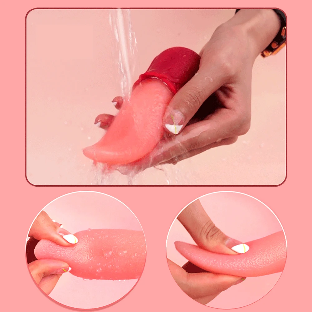 AmourToy Rose Tongue Vibrator — 10 Licking Modes, Compact – AmourToy