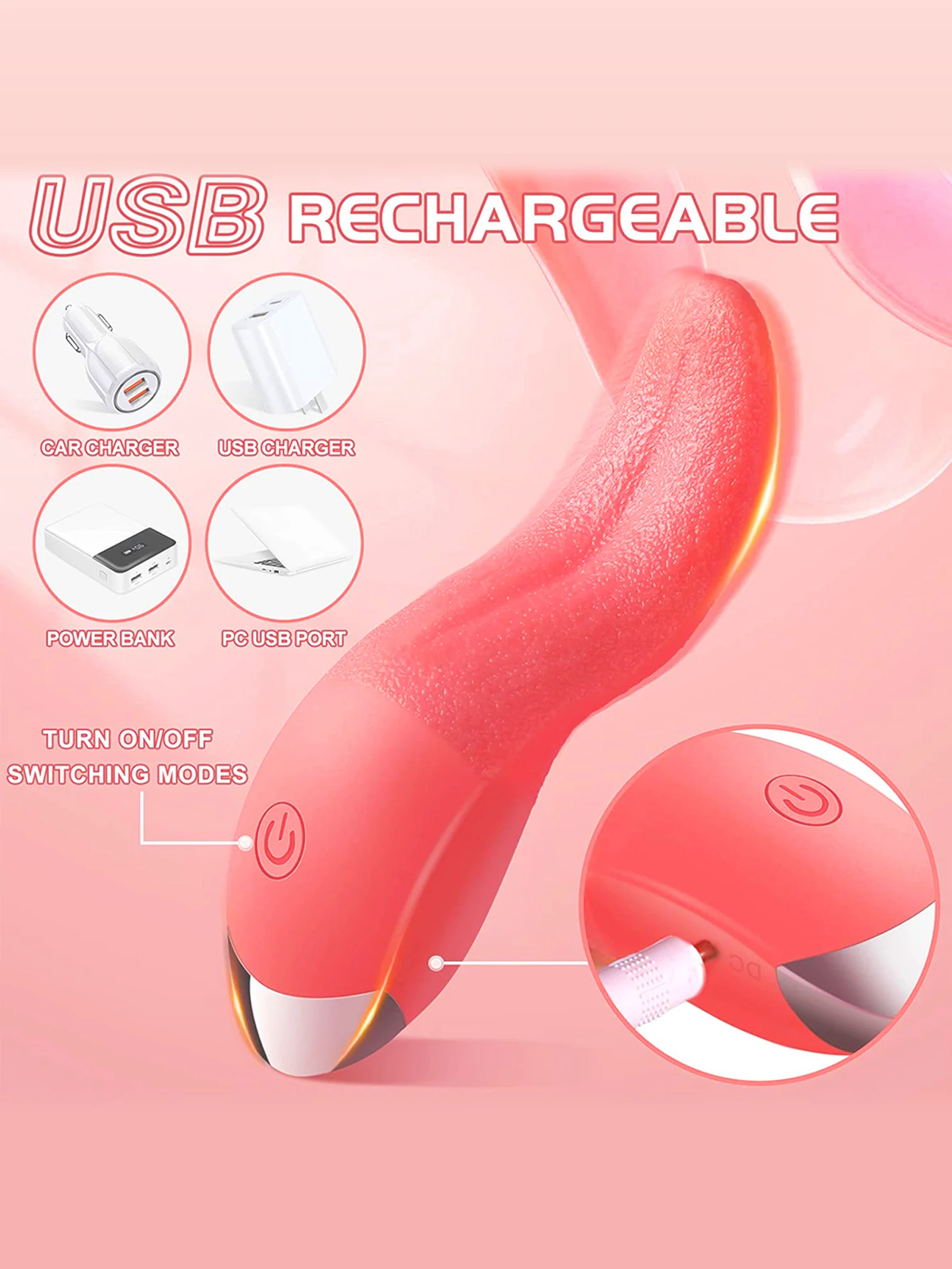 AmourToy Rose Tongue Vibrator — 10 Licking Modes, Compact – AmourToy